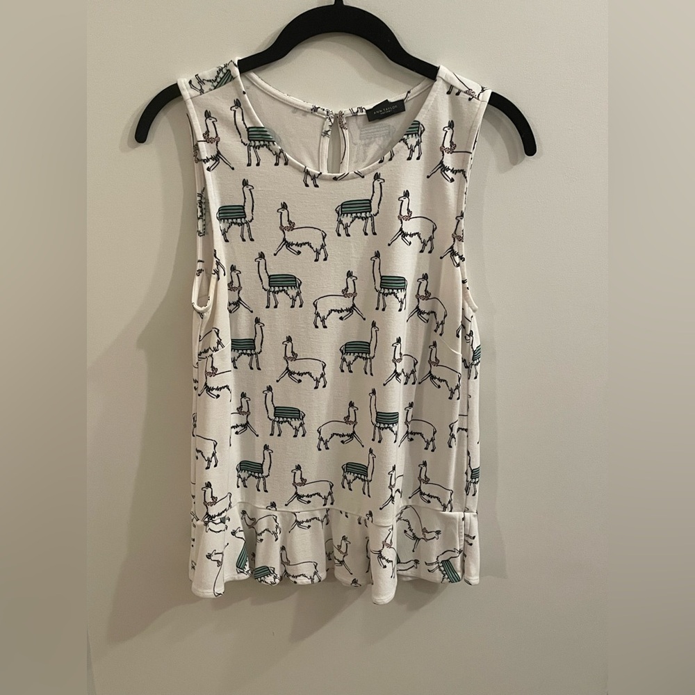 Ann Taylor Llama-Print Blouse